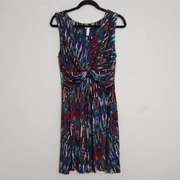 Soma Multicolor Sleeveless Dress Lounge Women L Pull On Casual Soft Cozy Retro - Picture 1 of 5